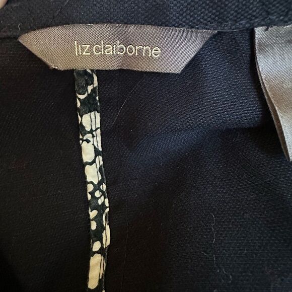 Liz Claiborne Blue Cotton Military Style Jacket Cotton Size 14 - Picture 3 of 5